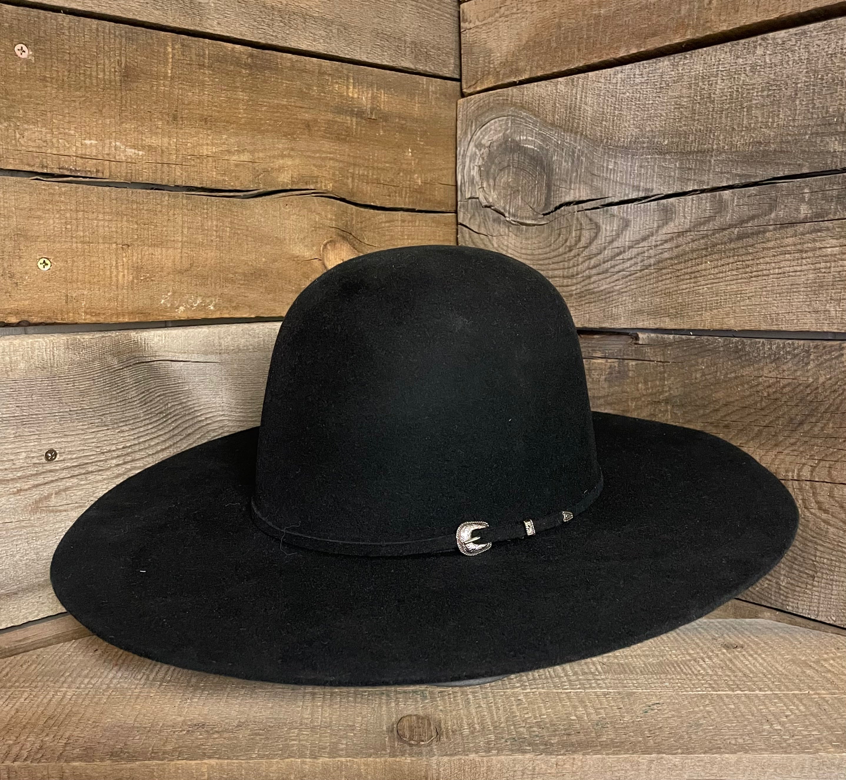 Serratelli Mesa Black 4 1/2" Open Crown Wool Hat