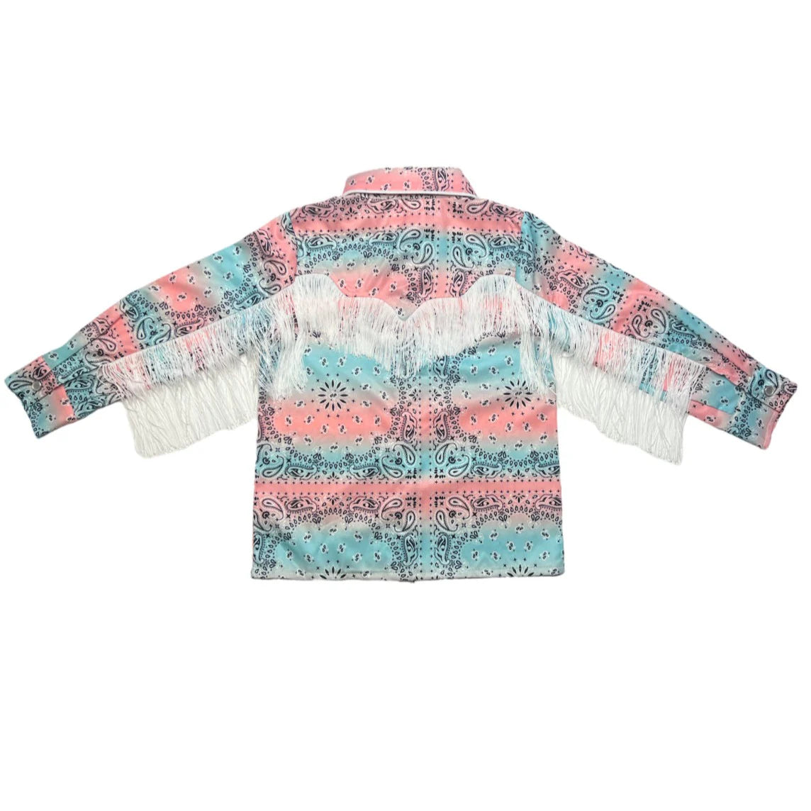 Shea Baby Toddler Girl's Paisley Fringe Snap Front Shirt