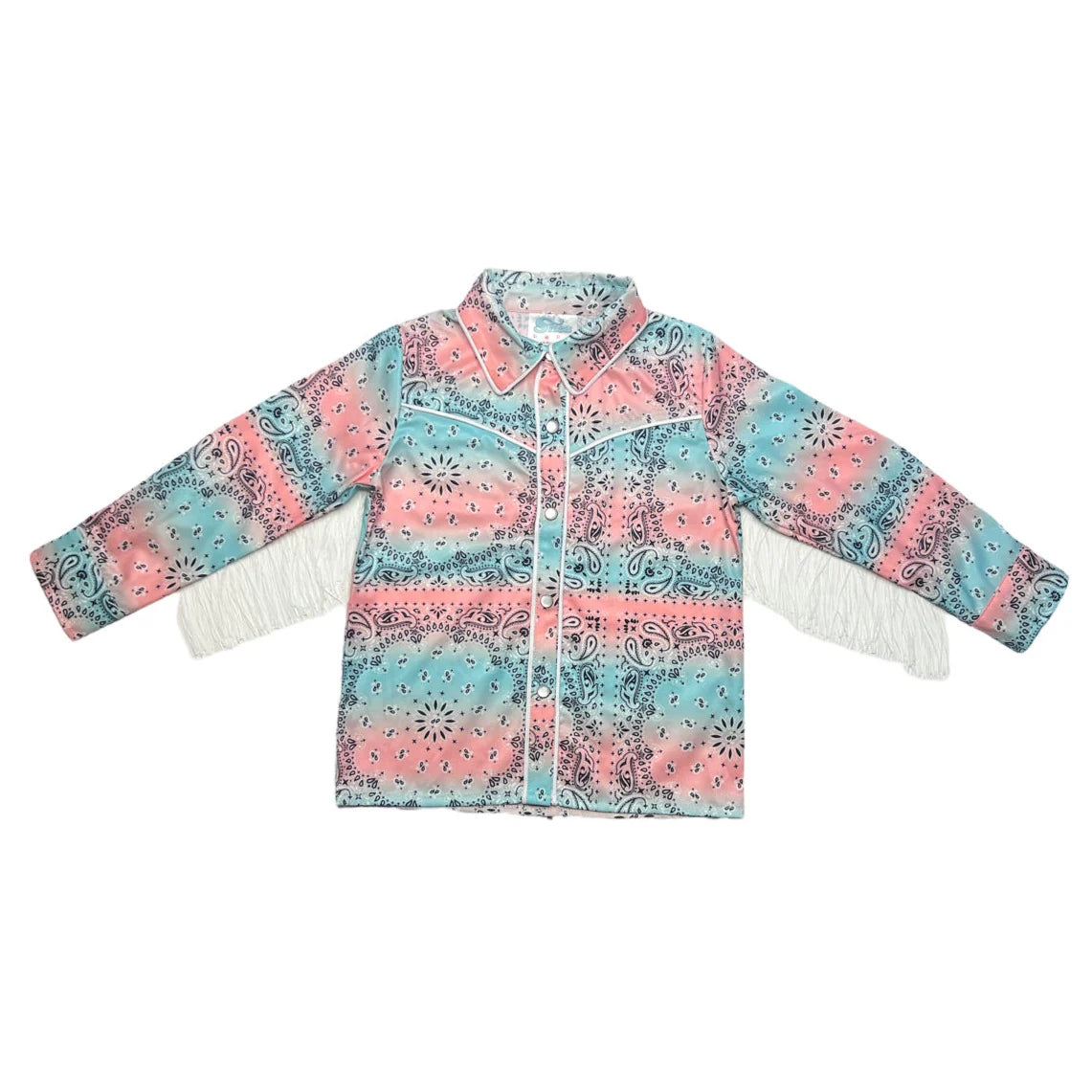 Shea Baby Toddler Girl's Paisley Fringe Snap Front Shirt
