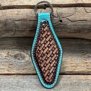 Rodeo Drive Leather Basket Weave Key Chain KCFK2