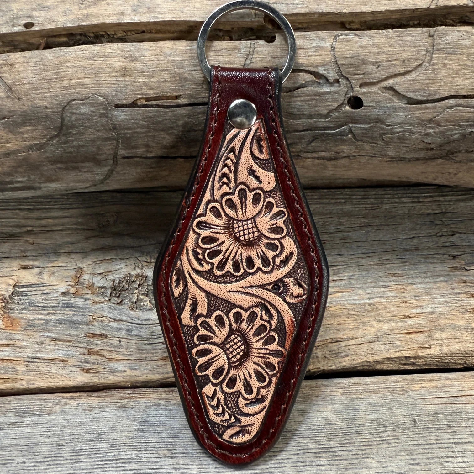 Rodeo Drive Two Tone Leather Key Chain KCFK4