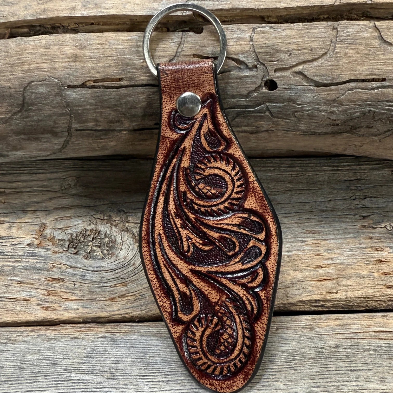Rodeo Drive Distressed Leather Key Chain KCFK5
