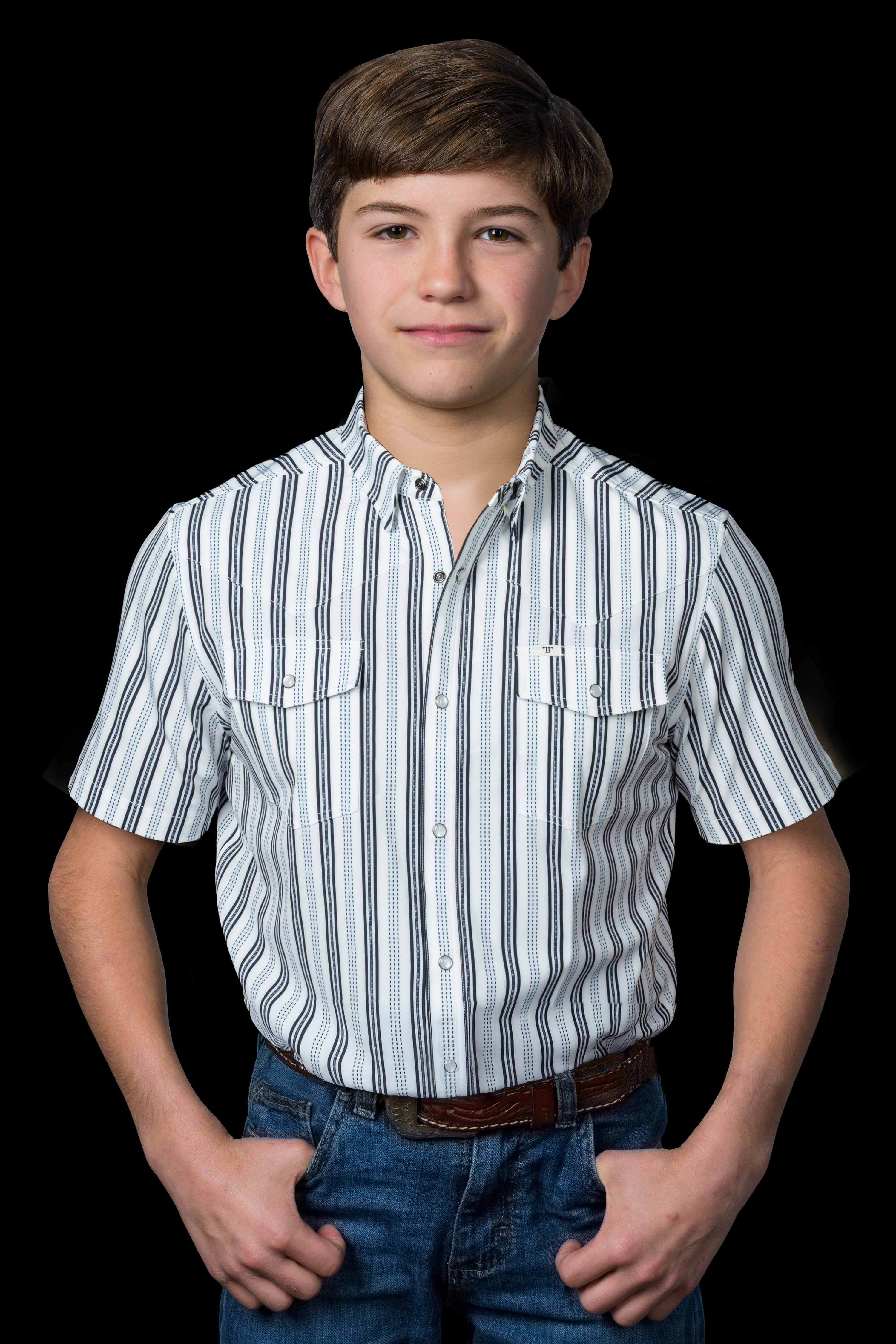 Ferrell Kid's Jake in White Short Sleeve Snap Shirt KPS3026055