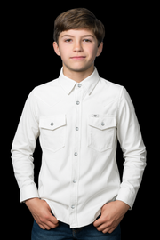 Ferrell Kid's Core White Long Sleeve Shirt KSL3002300