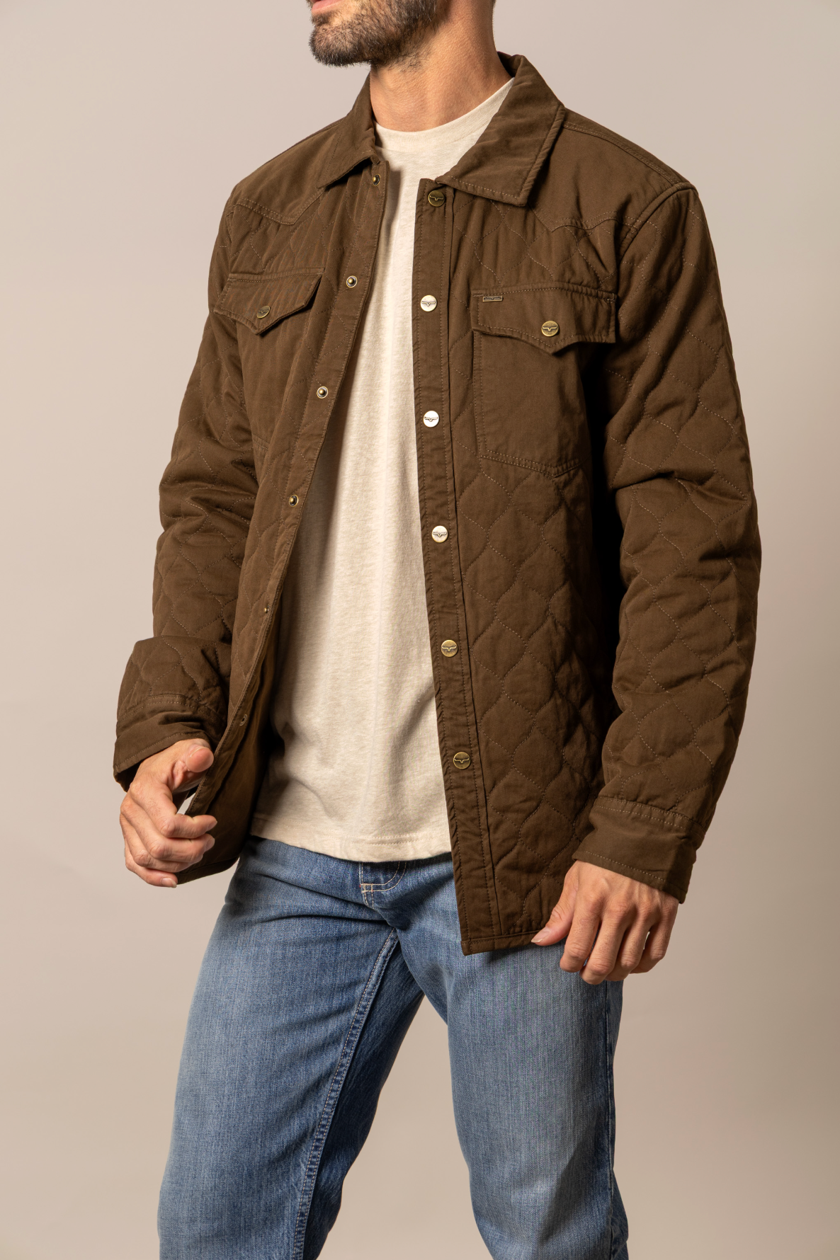 Kimes Ranch Men's Dark Brown Quilted Shacket