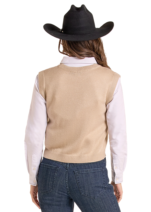 Panhandle Slim Horseshoe Embroidery Sweater Vest LW38T09692