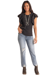 Panhandle Slim Women's Flutter Sleeve Blouse