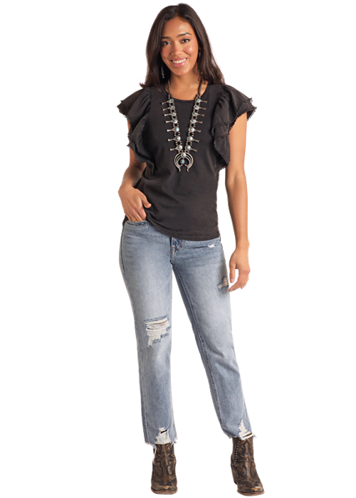 Panhandle Slim Women's Flutter Sleeve Blouse