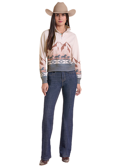 Panhandle Slim Women's Horse Border Pullover LW91T09676
