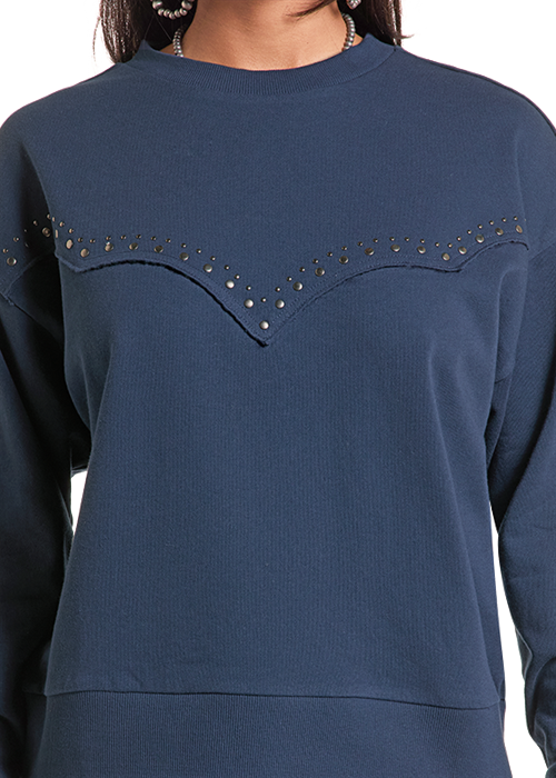 Rock & Roll Cowgirl Women's Blue Shirt LW91T10266
