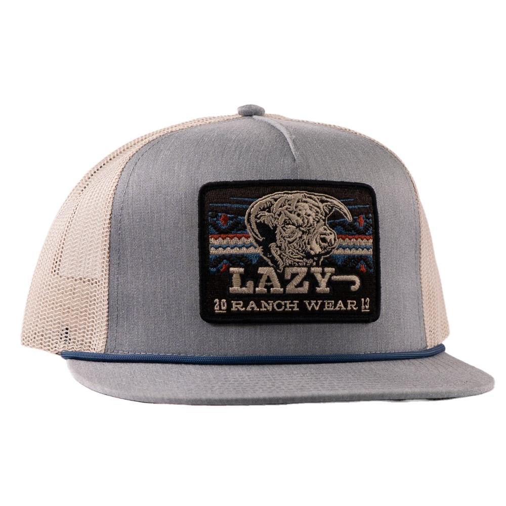 Lazy J Chambray/ Tan Aztec Cap LTBLWHT4-FL-BLK