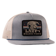 Lazy J Chambray/ Tan Aztec Cap LTBLWHT4-FL-BLK