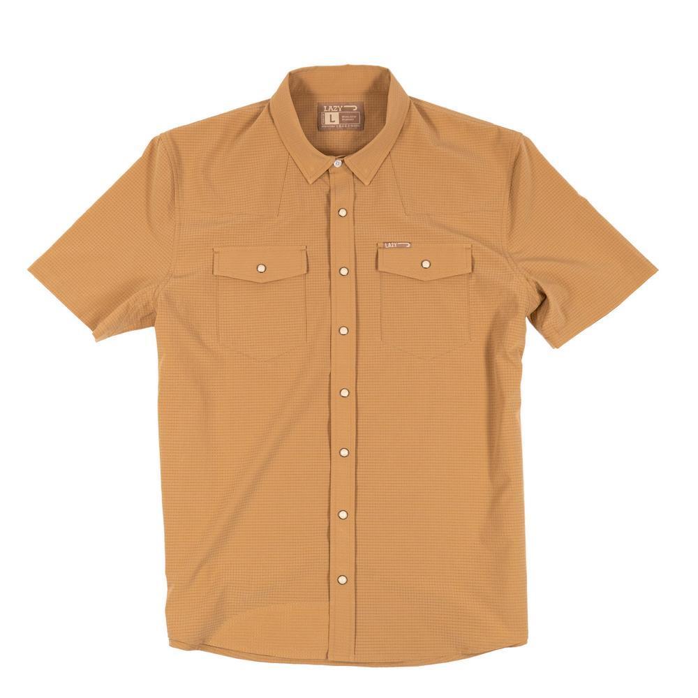 Lazy J Men's Airflow Tan Short Sleeve Shirt  LJPS-2504