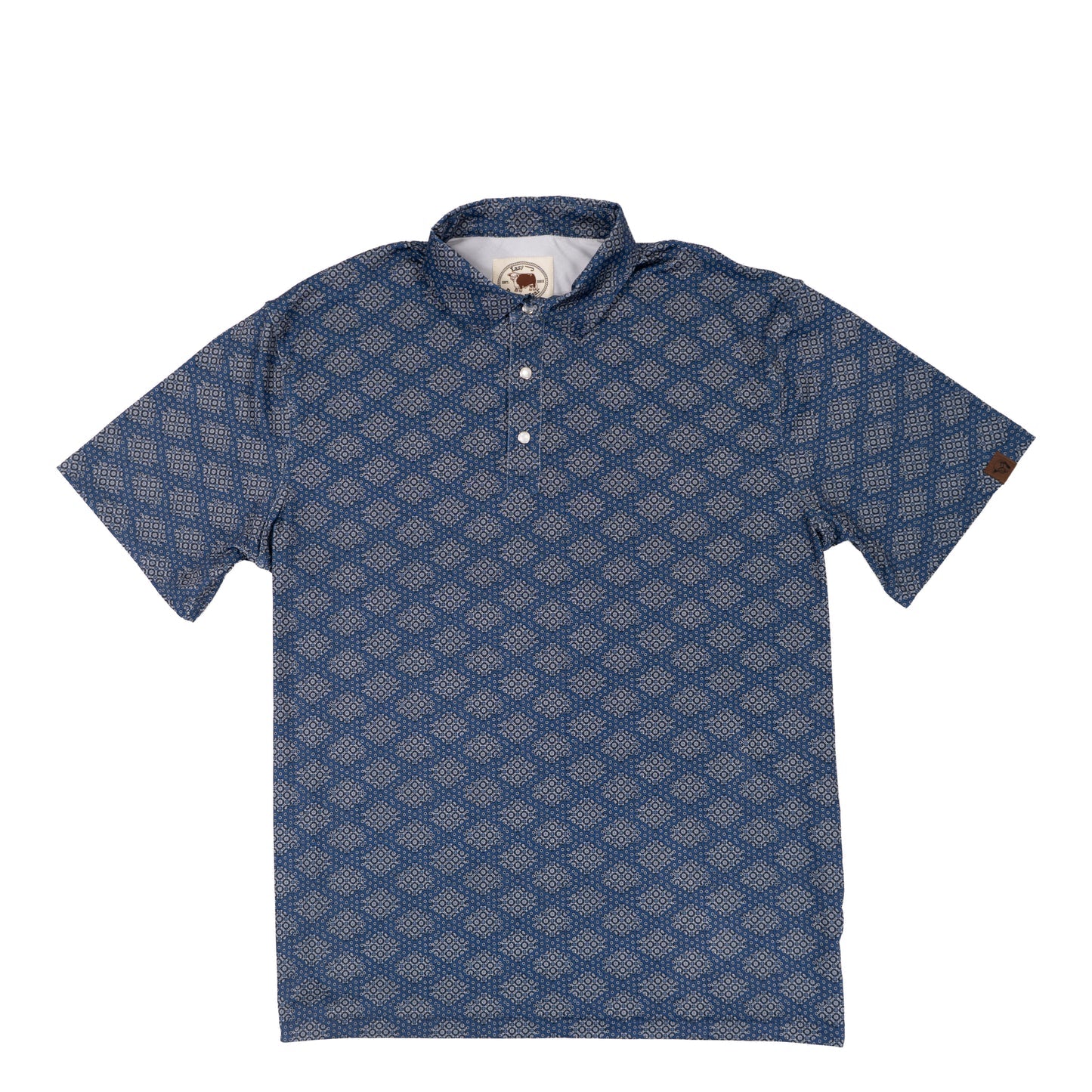 Lazy J Men's Navy Print Performance Polo LJ-2557