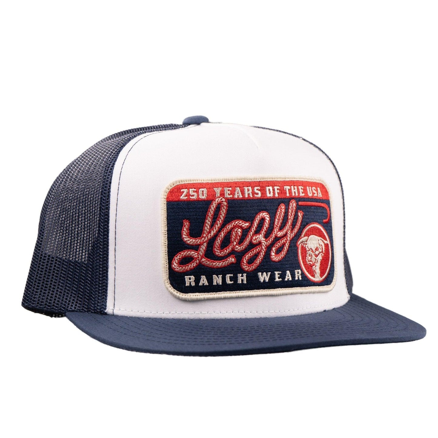 Lazy J White & Navy Heritage Classic Five Panel Cap WHTNVY4-HRTG