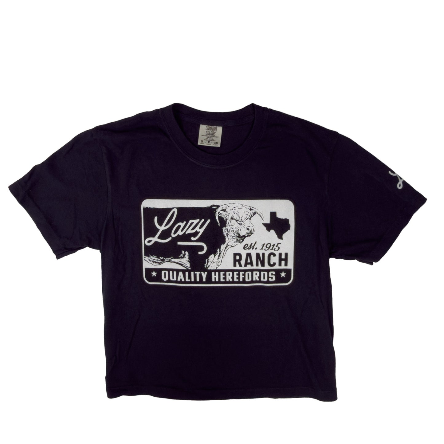 Lazy J Women's Legado Cropped Graphic Tee LJ26-CSS-BLKLGD