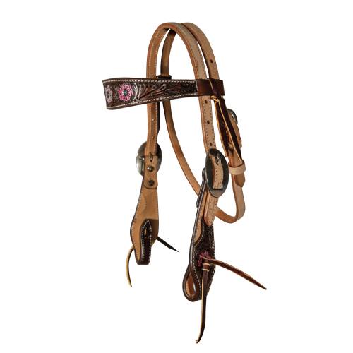 Professional's Choice Pink Flower Pony Browband Headstall 3P4040-PONY