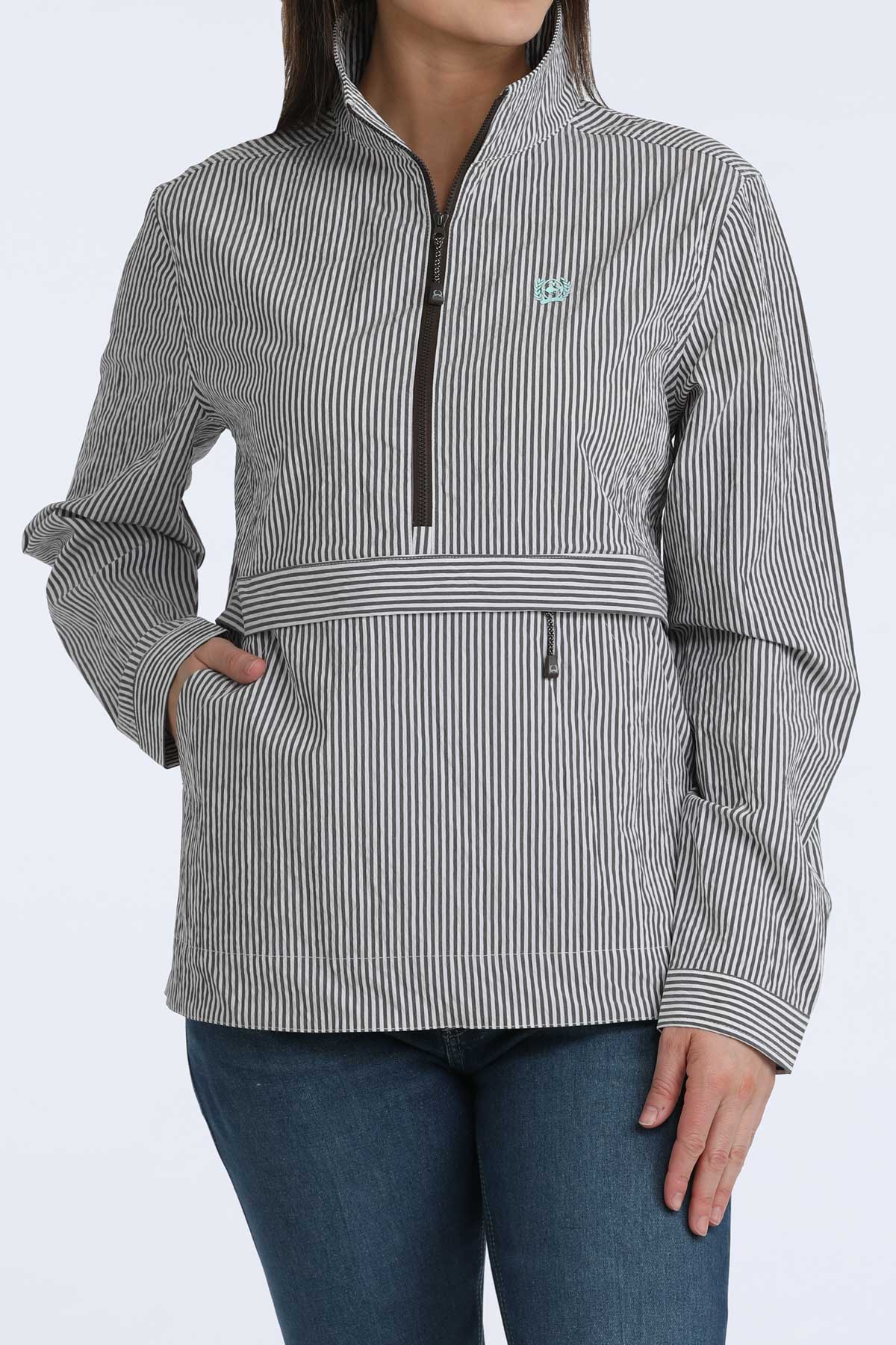 Cinch Women's Striped Half Zip Pullover MAJ7919001 C3