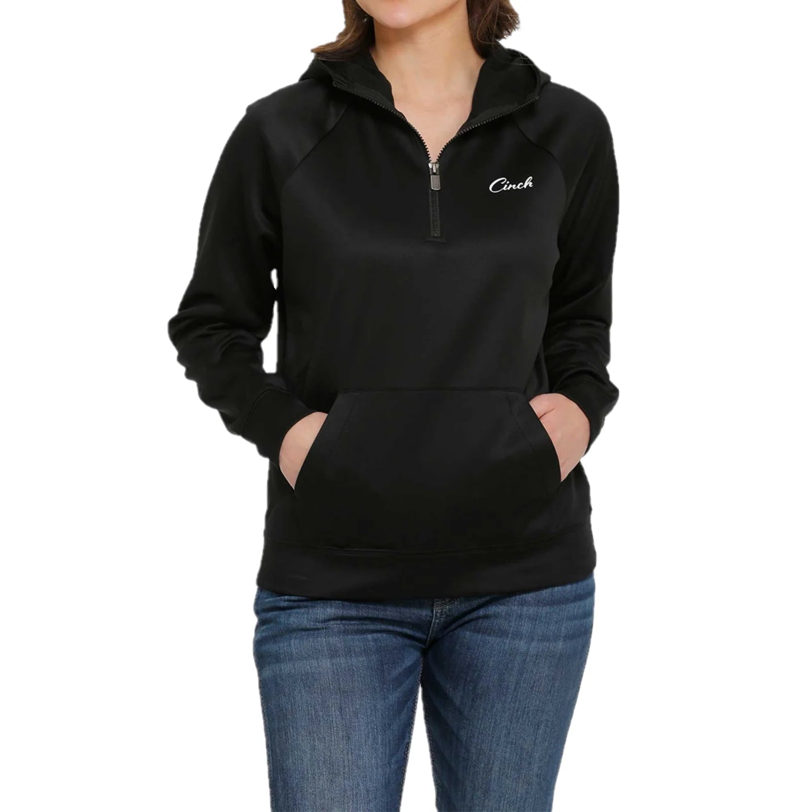 Cinch Women's Black Half Zip Sweatshirt mak7899001 C4