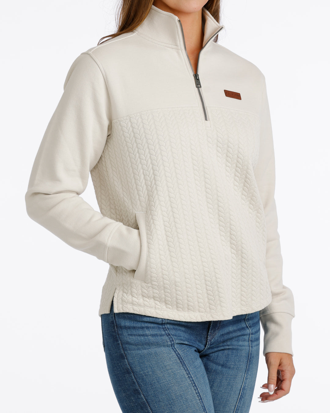 Cinch Women's Cream 1/4 Zip Fleece MAK9936001