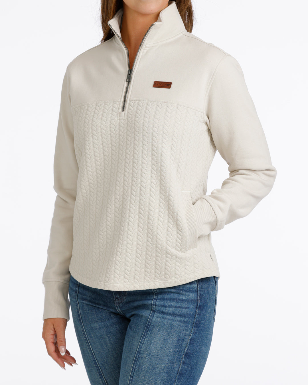Cinch Women's Cream 1/4 Zip Fleece MAK9936001
