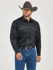Wrangler Men's Cowboy Cut Firm Finish Twill Western Snap Front Shirt