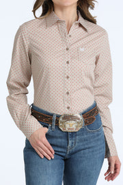 Cinch Women's Red Polka Dot Button Up Shirt MSW9164273