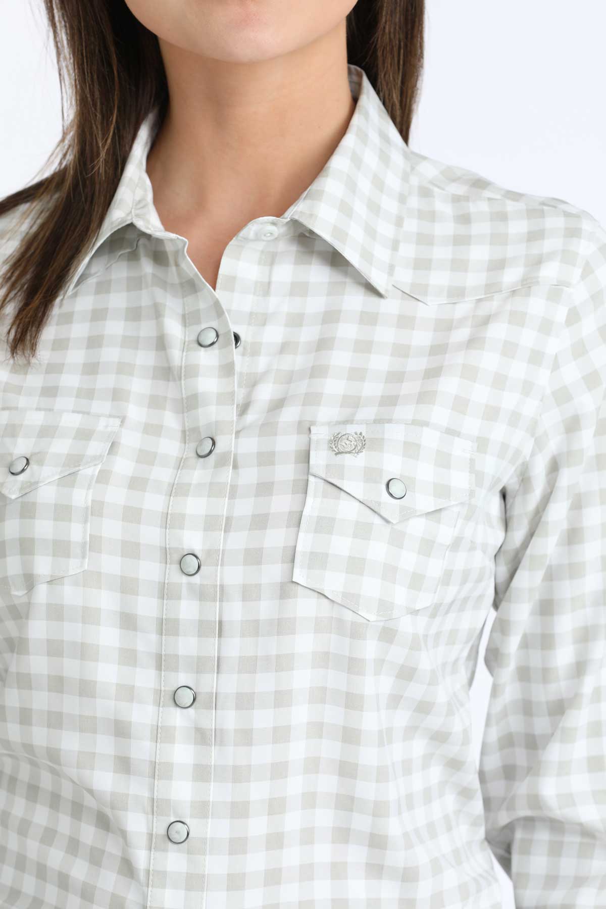 Cinch Women's White Checkered Arenaflex Shirt MSW9206005