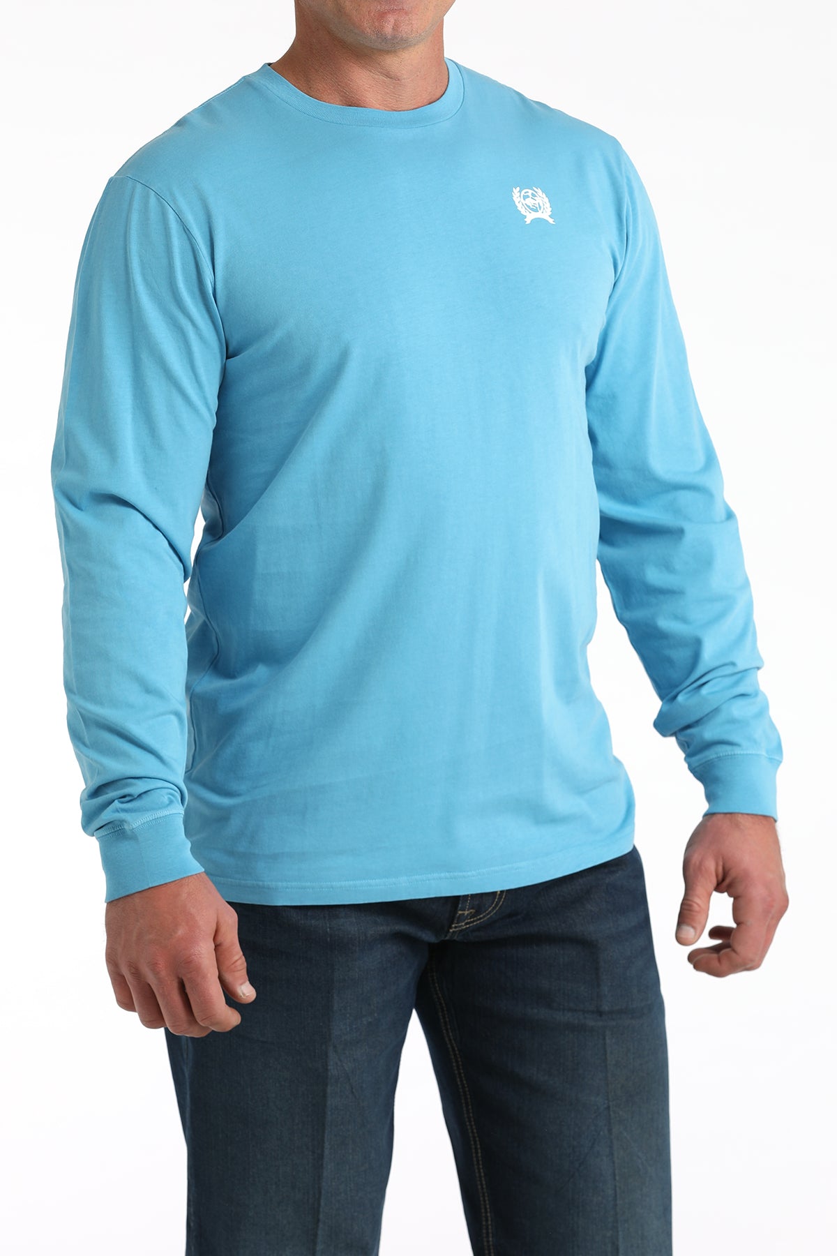 Cinch Men's Blue Long Sleeve Graphic Tee MTK1721021