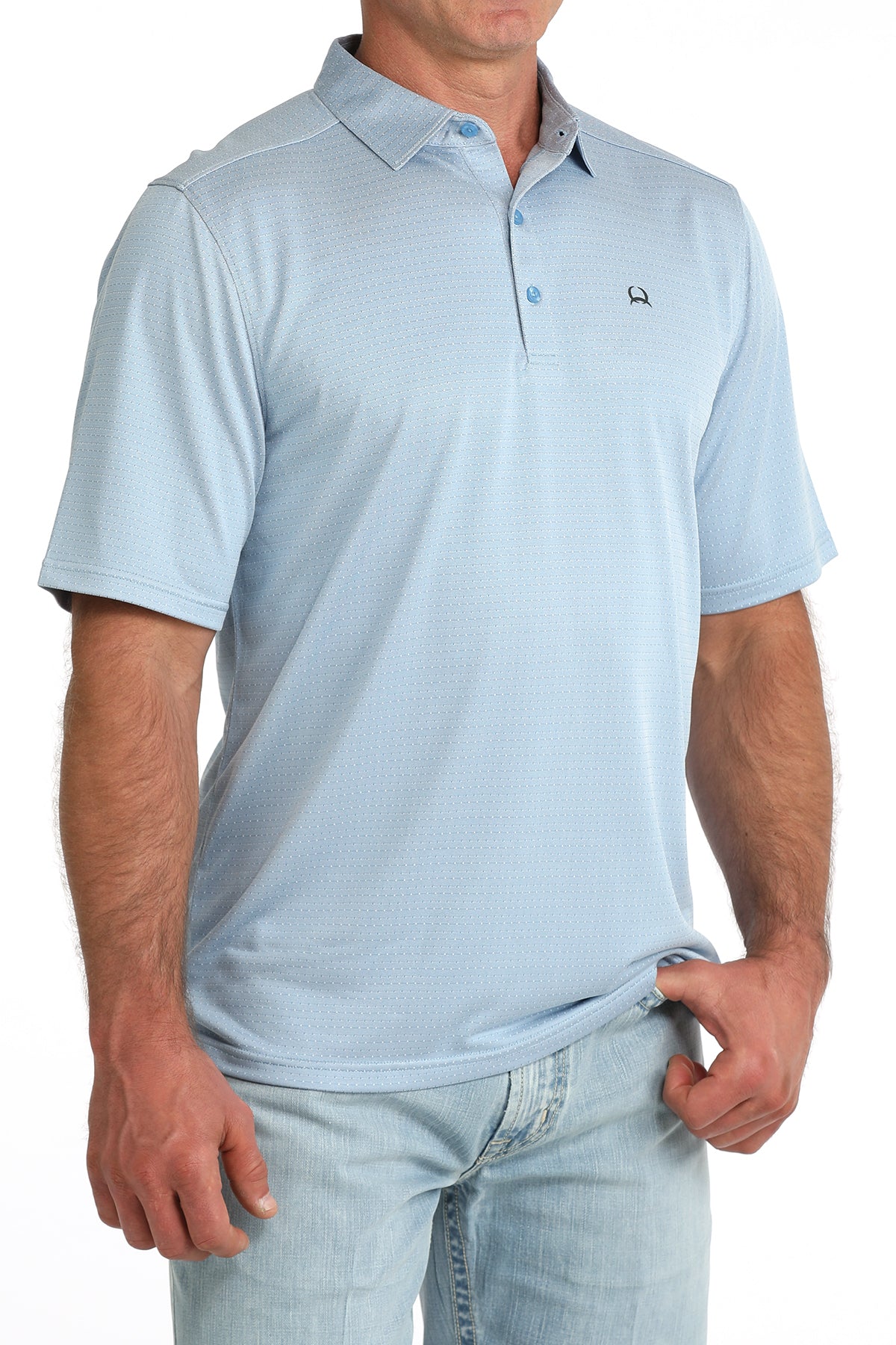 Cinch Men's Light Blue Arenaflex Polo MTK1863055