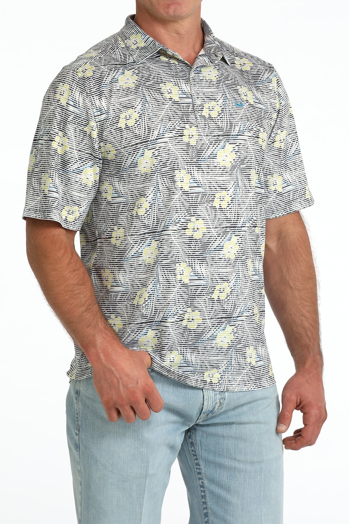 Cinch Men's Hawaiian Print Polo MTK1865043