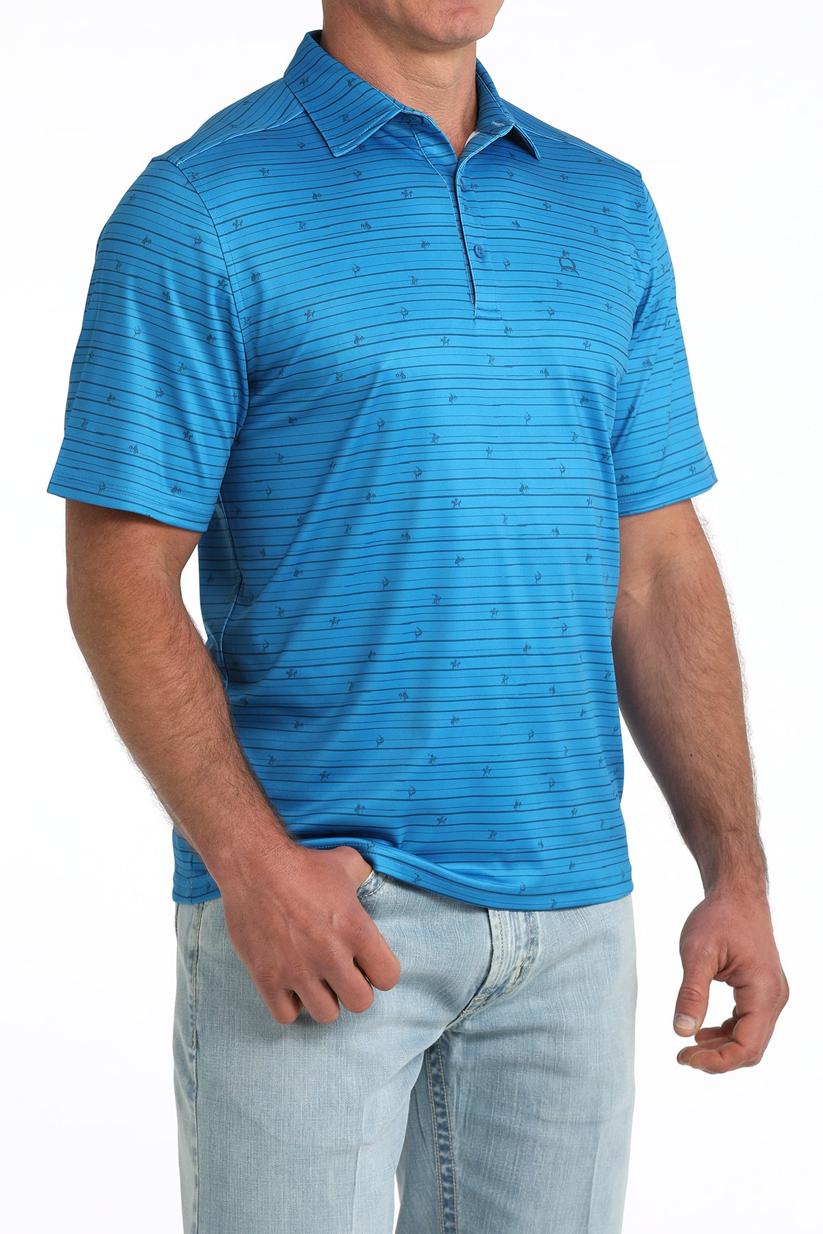 Cinch Men's Blue Arenaflex Polo MTK1865044