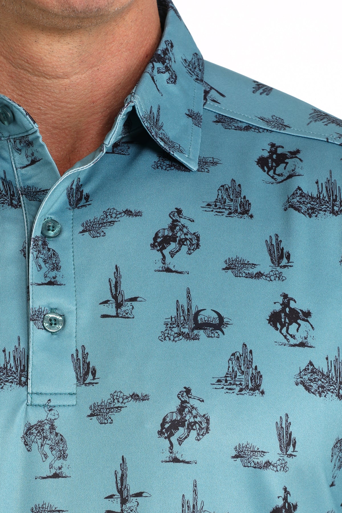 Cinch Men's Teal Western Arenaflex Polo MTK1865046 | Corral