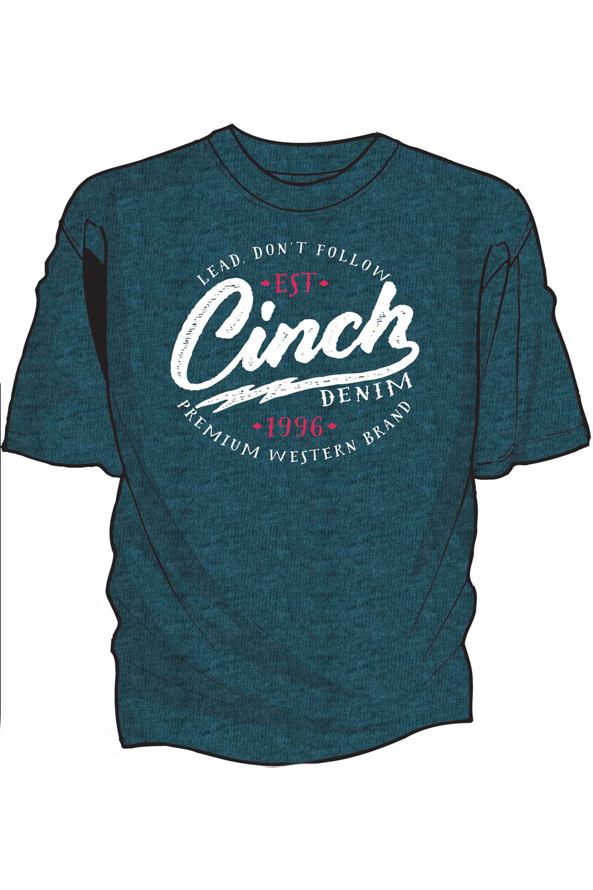 Cinch Men's Teal Graphic Tee MTT1690710