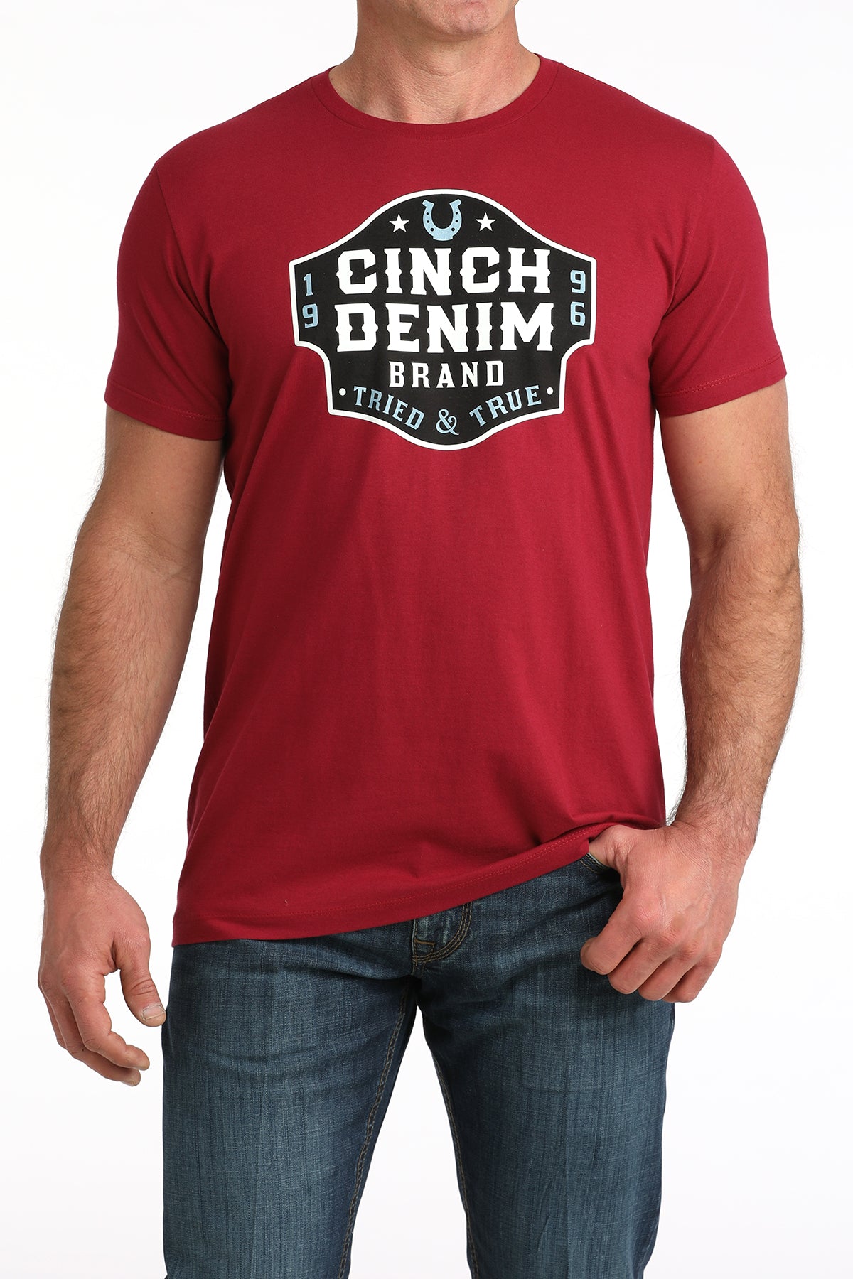 Cinch Men's Red Graphic Tee MTT1690712