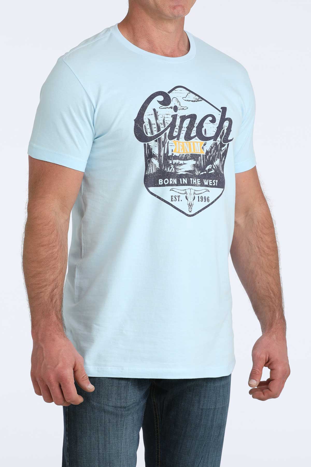 Cinch Men's Light Blue Graphic Tee MTT1690718