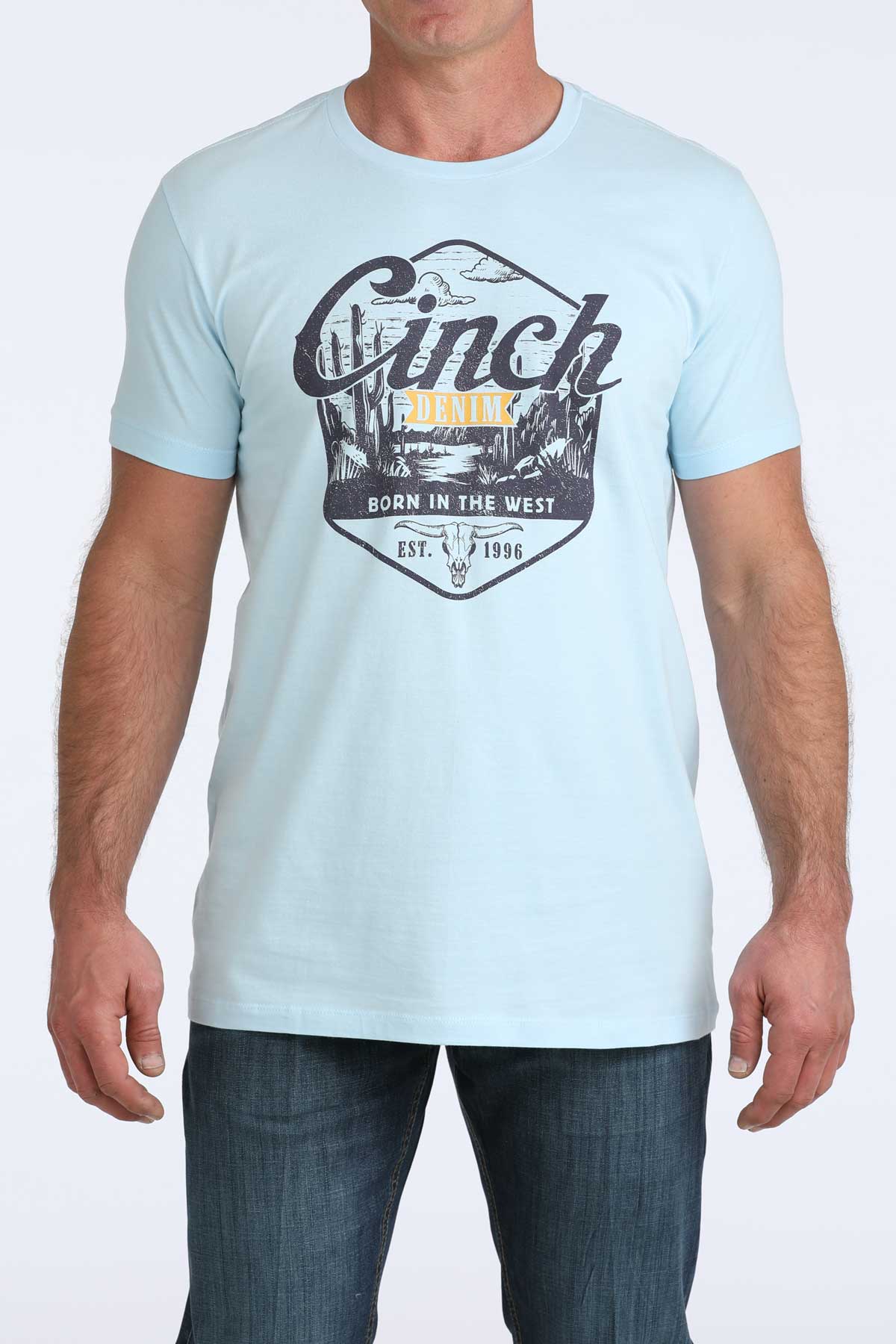 Cinch Men's Light Blue Graphic Tee MTT1690718