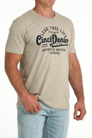 Cinch Men's Khaki Graphic Tee MTT1690723