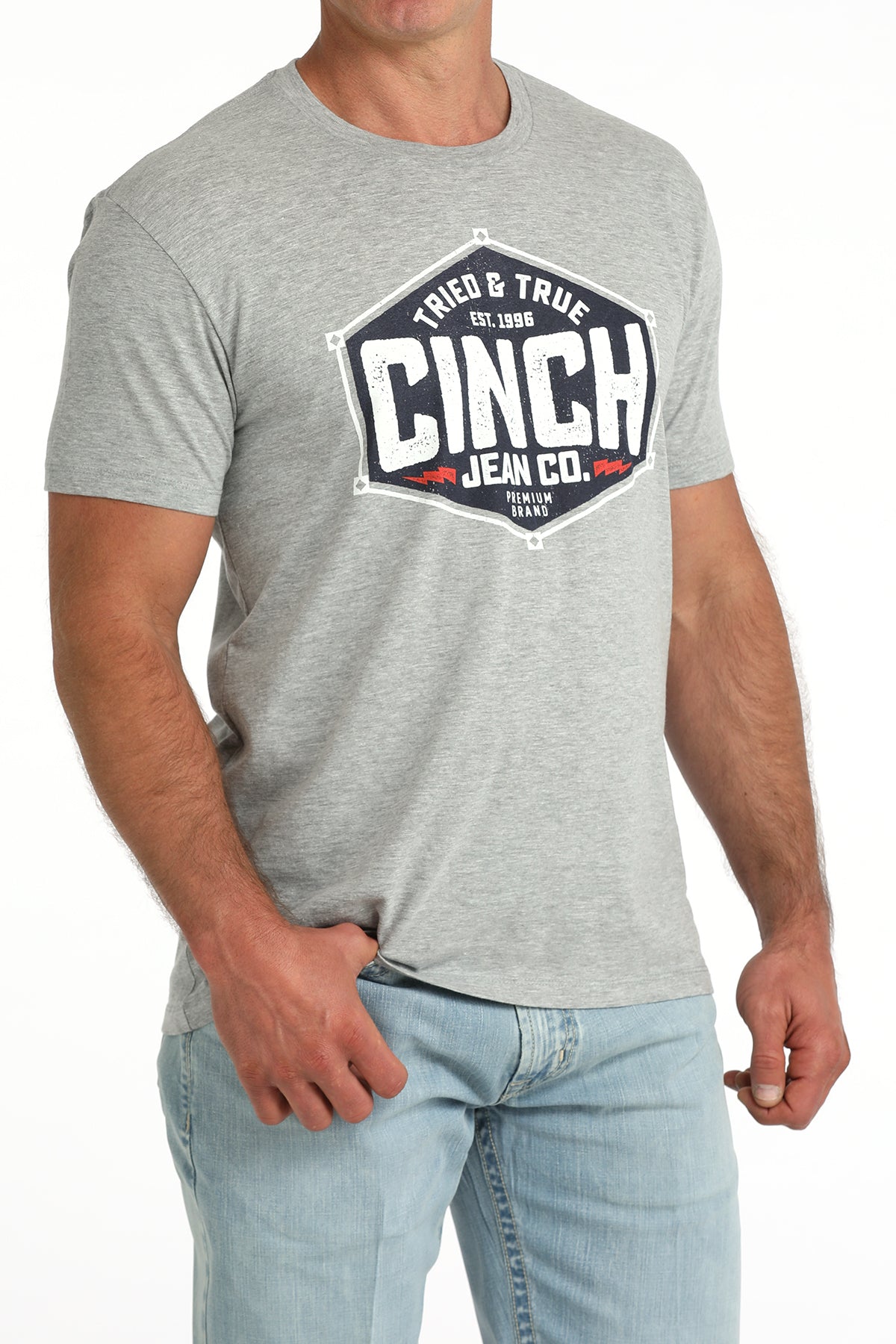 Cinch Men's Gray Graphic Tee MTT1690725