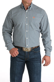 Cinch Men's Blue Plaid Button Down Shirt MTW1105954