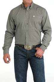 Cinch Men's Olive Geometric Button Down Shirt MTW1105981