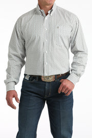 Cinch Men's White Printed Long Sleeve Shirt MTW1106013
