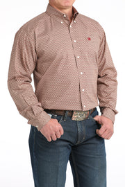 Cinch Men's Brown Printed Long Sleeve Shirt MTW1106022