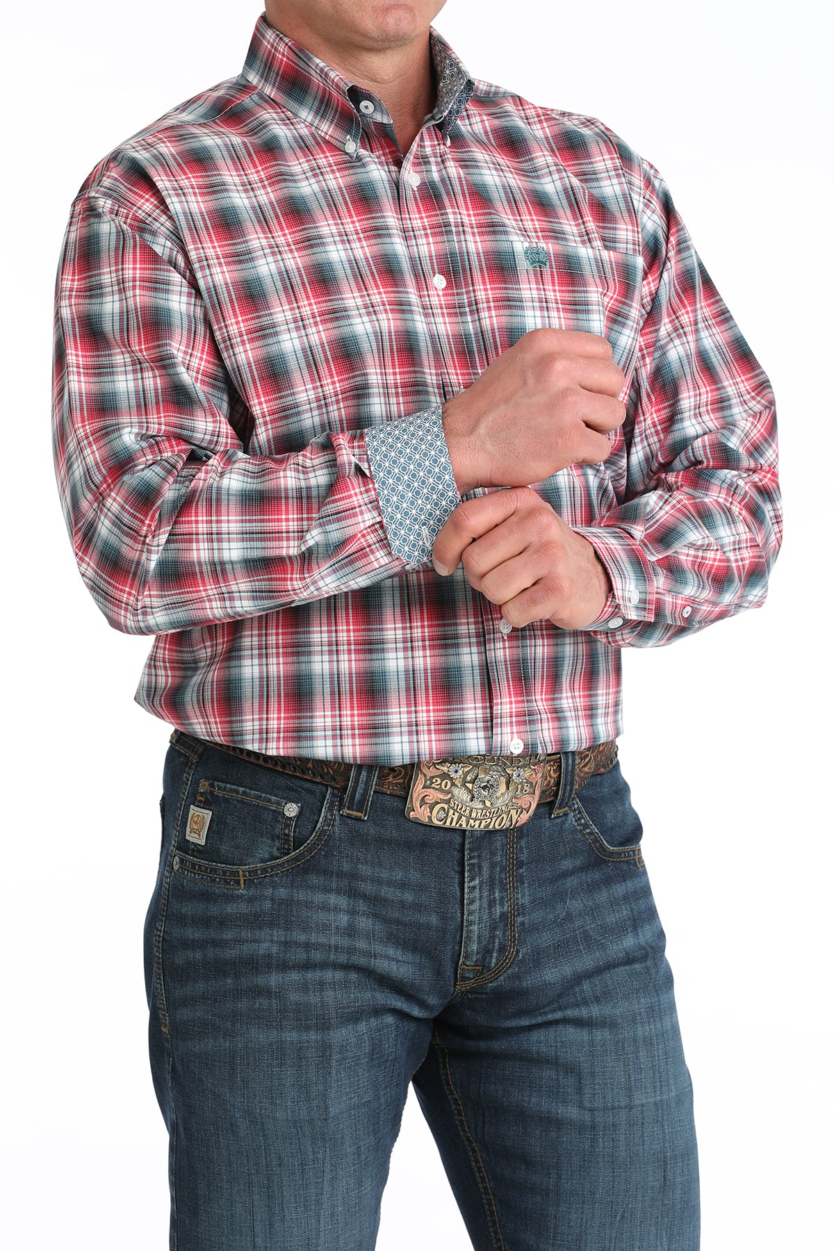 Cinch Men's Plaid Long Sleeve Shirt MTW1106047
