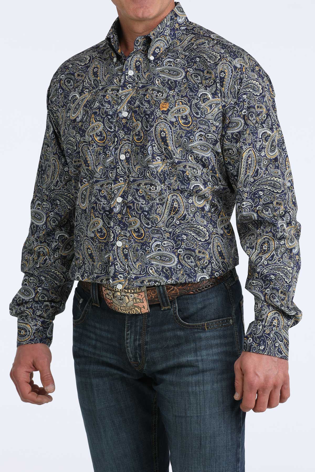 Cinch Men's Royal Paisley Long Sleeve Shirt MTW1106072
