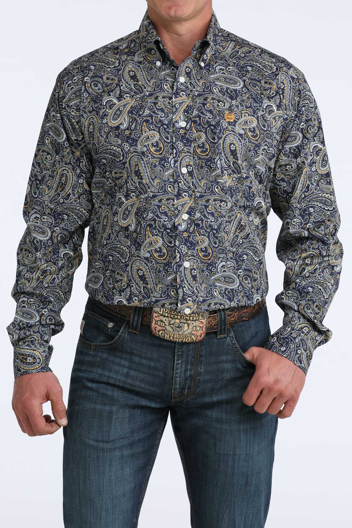 Cinch Men's Royal Paisley Long Sleeve Shirt MTW1106072