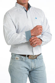 Cinch Men's Blue Striped Long Sleeve Shirt MTW1106085