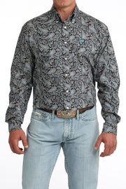 Cinch Men's Black Paisley Printed Long Sleeve Shirt MTW1106088