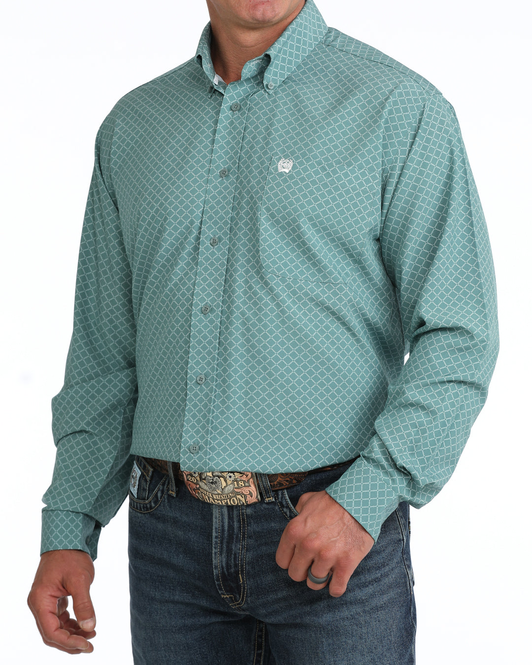 Cinch Men's Mint Printed Arenaflex Shirt MTW1106136