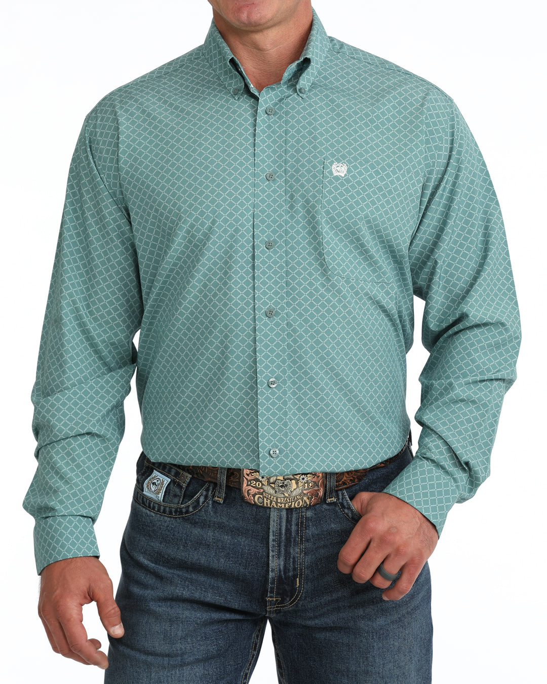 Cinch Men's Mint Printed Arenaflex Shirt MTW1106136